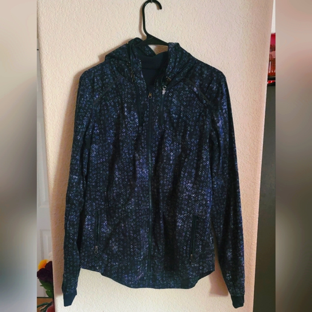Lululemon Spring Forward Jacket Kanoko Twist Inkwell Ghost Inkwell Size 10